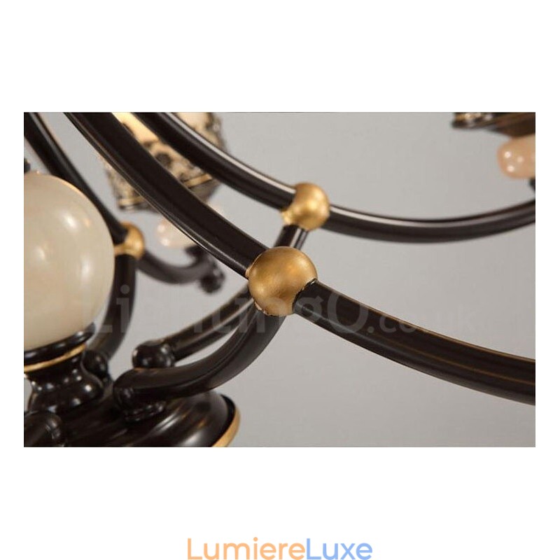 Lustre classique traditionnel en métal intégré à 3 lumières