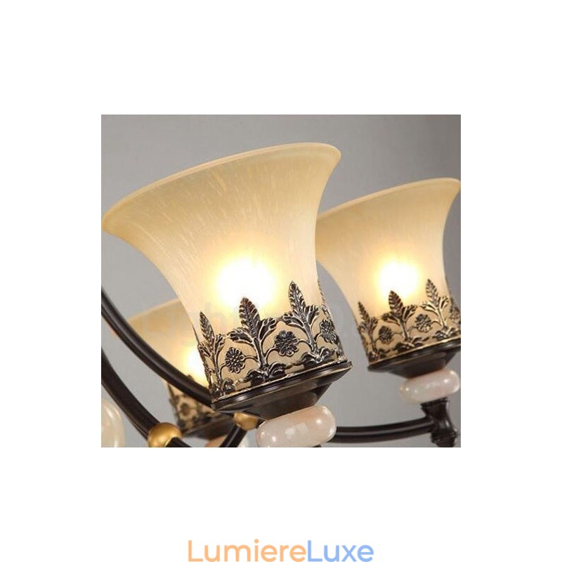 Lustre classique traditionnel en métal intégré à 3 lumières