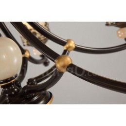 Lustre classique traditionnel en métal intégré à 6 lumières