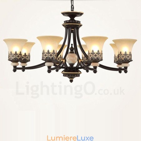 Lustre classique traditionnel en métal intégré à 8 lumières Lustre classique traditionnel en métal intégré à 8 lumières