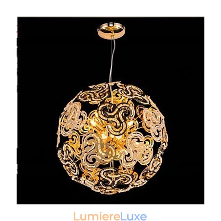 Lustre moderne simple en forme de globe en cristal Lustre moderne simple en forme de globe en cristal