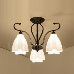 Lustre rustique intégré à 3 lumières