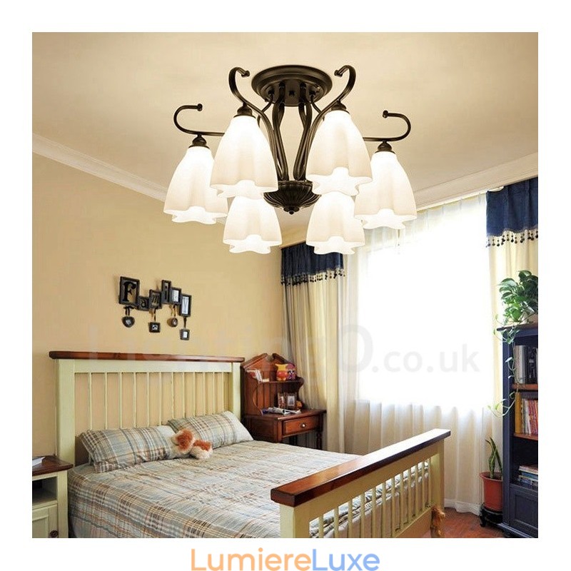 Lustre rustique intégré à 6 lumières
