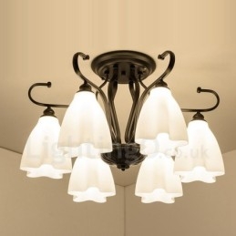 Lustre rustique intégré à 6 lumières