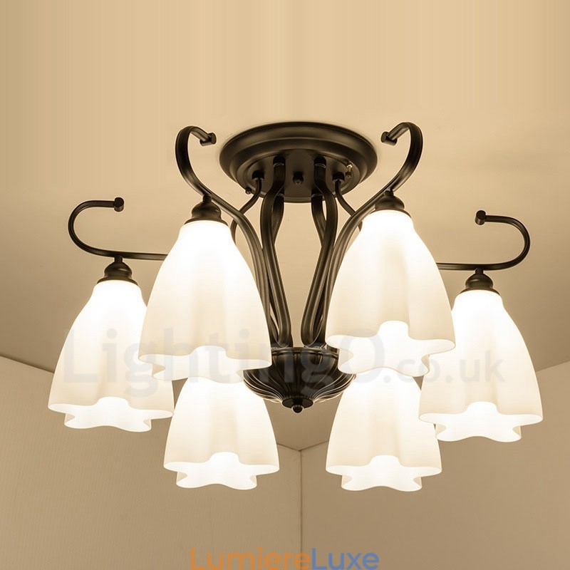 Lustre rustique intégré à 6 lumières
