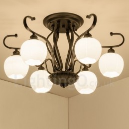 Lustre rustique intégré à 6 lumières