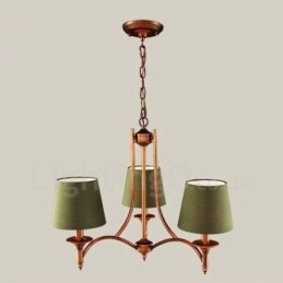 Lustre en métal intégré à 3 lumières de style rustique