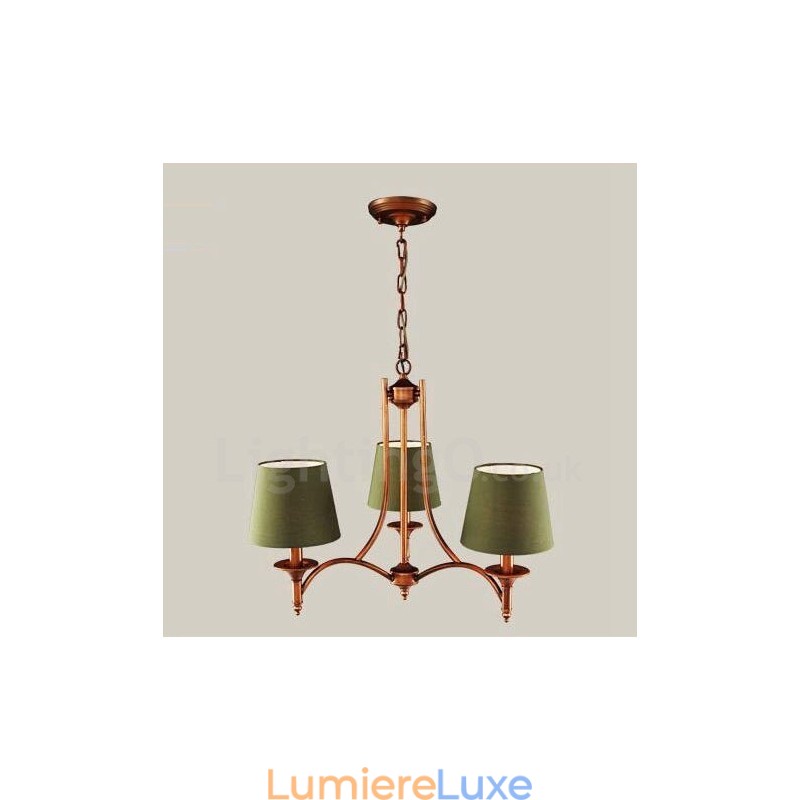 Lustre en métal intégré à 3 lumières de style rustique
