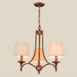 Lustre en métal intégré à 3 lumières de style rustique