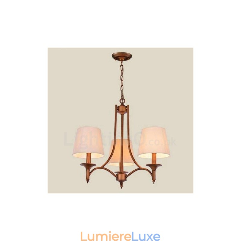Lustre en métal intégré à 3 lumières de style rustique