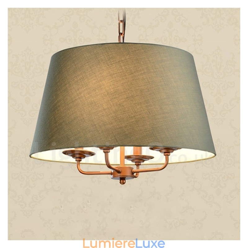 Lustre rustique en métal intégré à 4 lumières