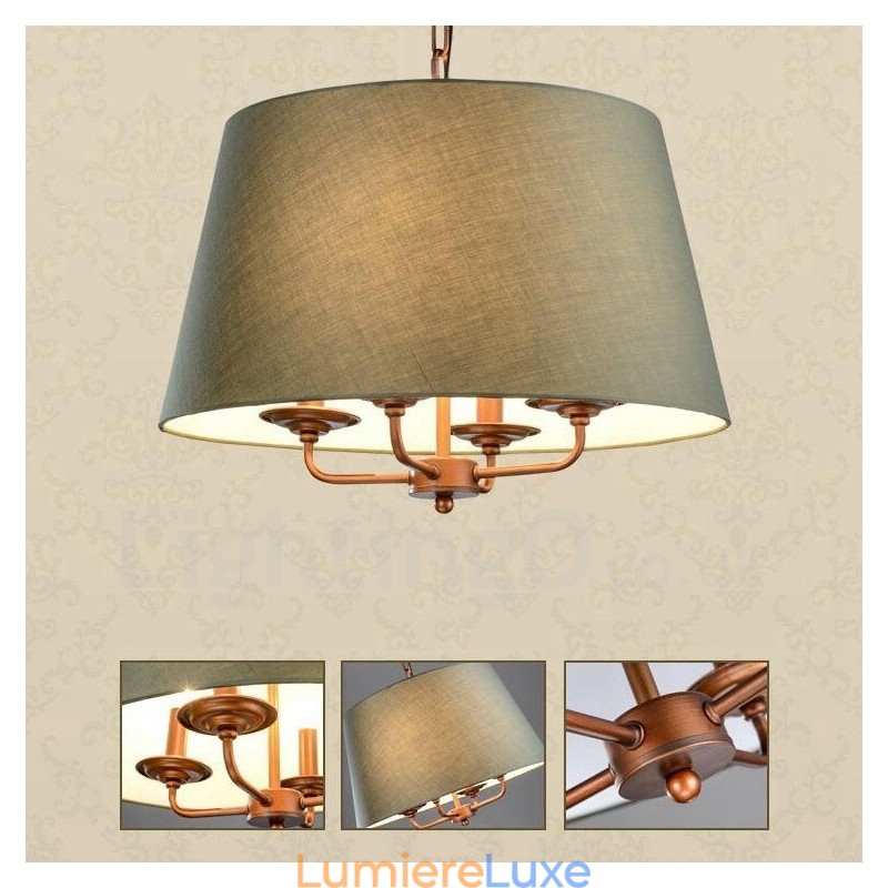 Lustre rustique en métal intégré à 4 lumières