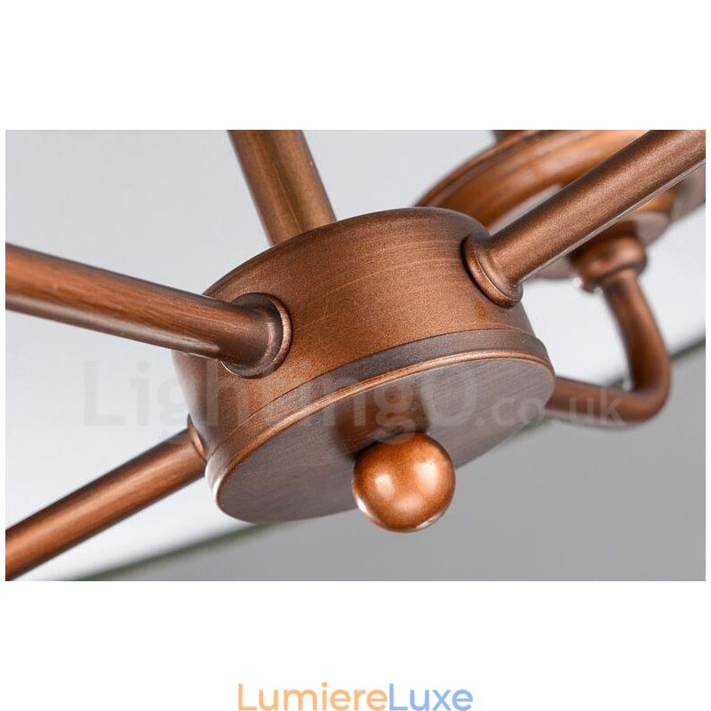 Lustre rustique en métal intégré à 4 lumières