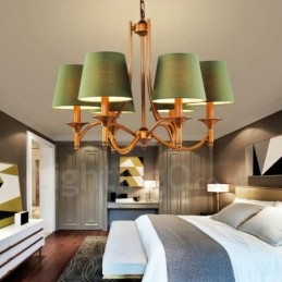 Lustre en métal intégré à 6 lumières de style rustique