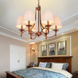Lustre en métal intégré à 6 lumières de style rustique
