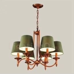 Lustre en métal intégré à 6 lumières de style rustique