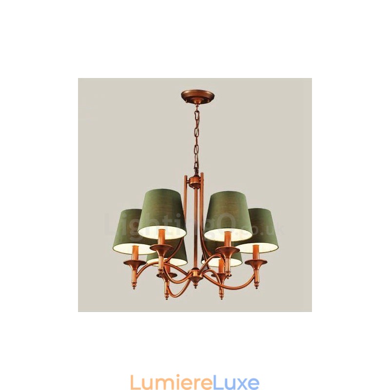 Lustre en métal intégré à 6 lumières de style rustique