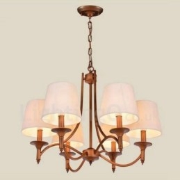 Lustre en métal intégré à 6 lumières de style rustique