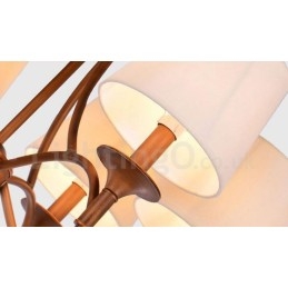 Lustre en métal intégré à 6 lumières de style rustique
