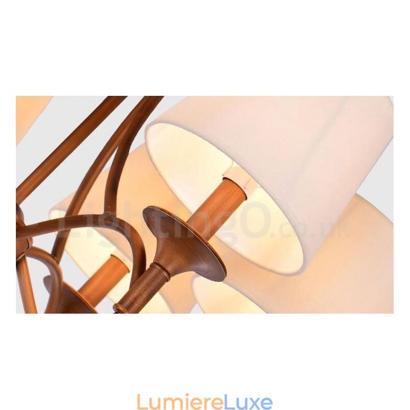 Lustre en métal intégré à 6 lumières de style rustique
