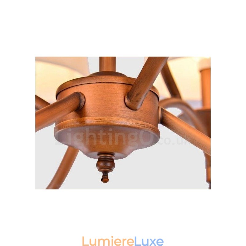 Lustre en métal intégré à 6 lumières de style rustique