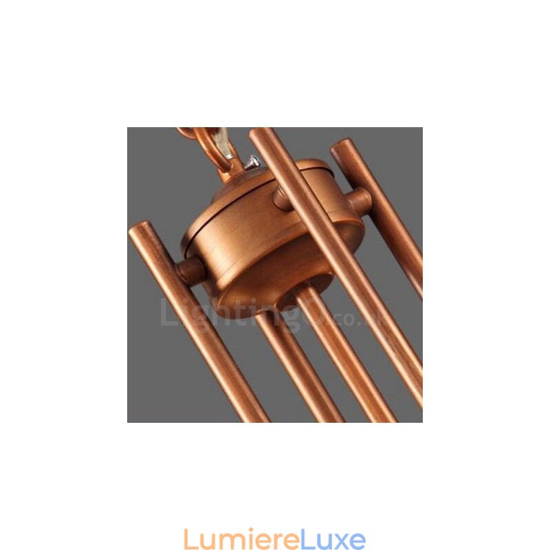 Lustre en métal intégré à 6 lumières de style rustique