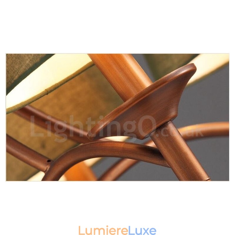 Lustre en métal intégré à 6 lumières de style rustique
