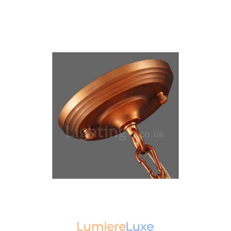 Lustre en métal intégré à 6 lumières de style rustique