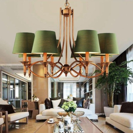 Lustre en métal intégré à 8 lumières de style rustique Lustre en métal intégré à 8 lumières de style rustique