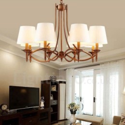 Lustre en métal intégré à 8 lumières de style rustique
