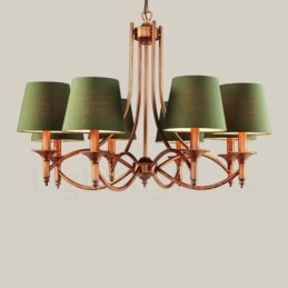 Lustre en métal intégré à 8 lumières de style rustique