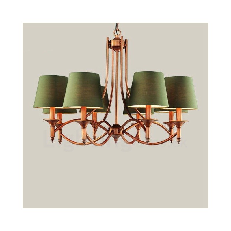 Lustre en métal intégré à 8 lumières de style rustique