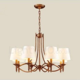 Lustre en métal intégré à 8 lumières de style rustique