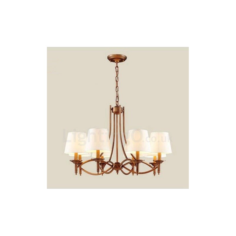 Lustre en métal intégré à 8 lumières de style rustique