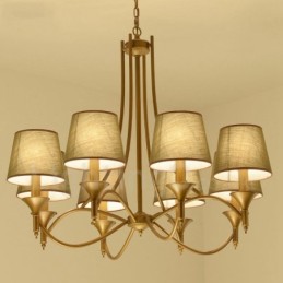 Lustre en métal intégré à 8 lumières de style rustique