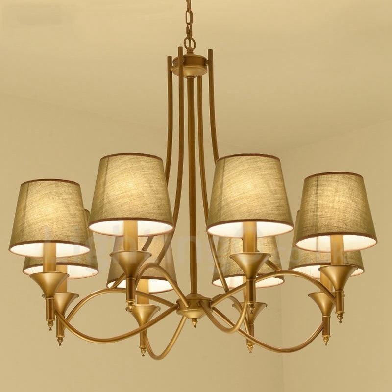 Lustre en métal intégré à 8 lumières de style rustique