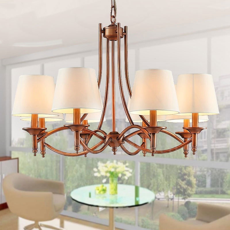 Lustre en métal intégré à 8 lumières de style rustique