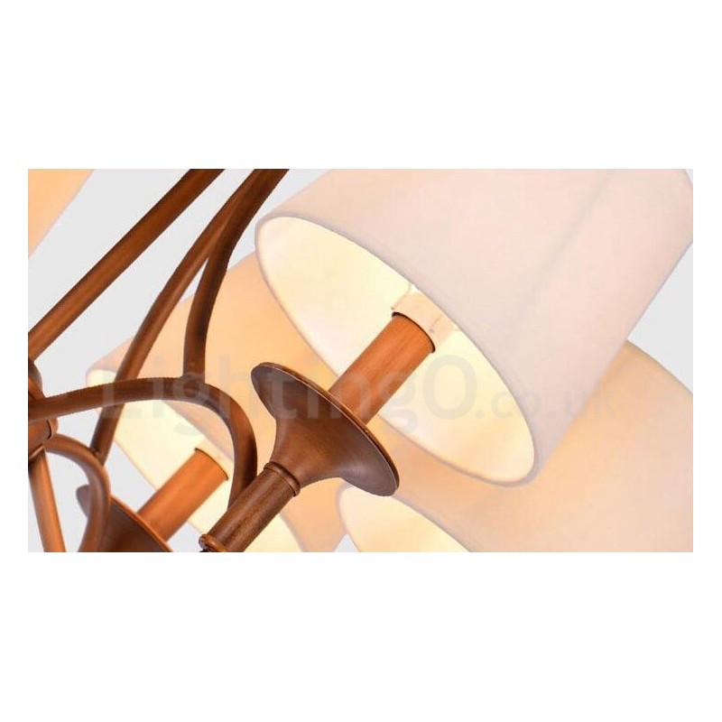 Lustre en métal intégré à 8 lumières de style rustique