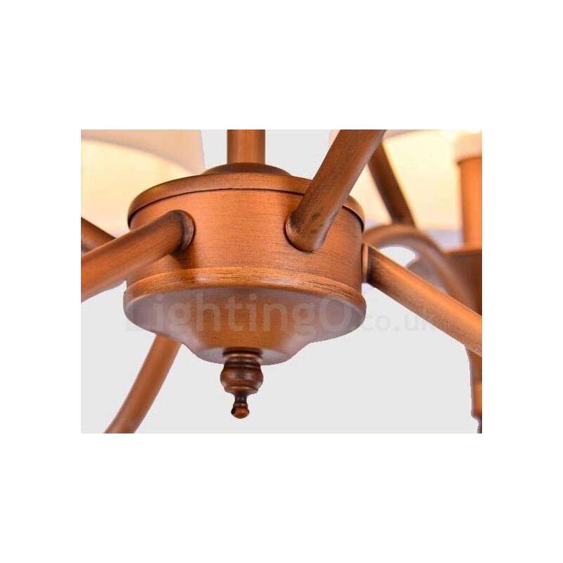 Lustre en métal intégré à 8 lumières de style rustique