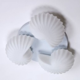 Lustre intégré classique traditionnel à 3 lumières avec abat-jour en verre
