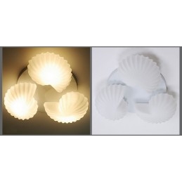 Lustre intégré classique traditionnel à 3 lumières avec abat-jour en verre