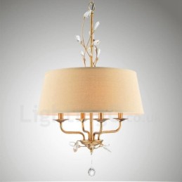 Lustre en métal intégré à 4 lumières de style rustique