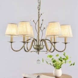 Lustre en métal intégré à 6 lumières de style rustique