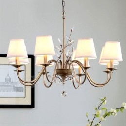 Lustre en métal intégré à 8 lumières de style rustique