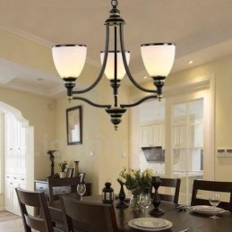 Lustre en métal intégré à 3 lumières de style rustique