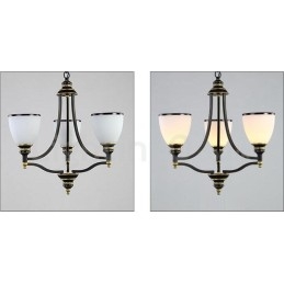 Lustre en métal intégré à 3 lumières de style rustique