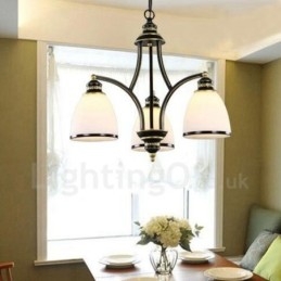 Lustre en métal intégré à 3 lumières de style rustique