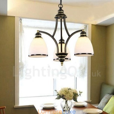 Lustre en métal intégré à 3 lumières de style rustique Lustre en métal intégré à 3 lumières de style rustique