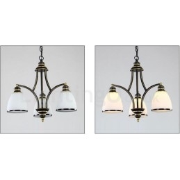 Lustre en métal intégré à 3 lumières de style rustique