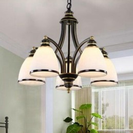 Lustre en métal intégré à 5 lumières de style rustique